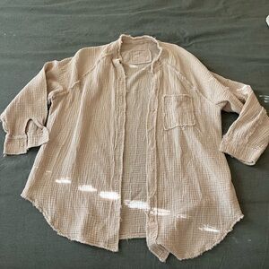 Aerie Beige Casual Shirt (Women’s)